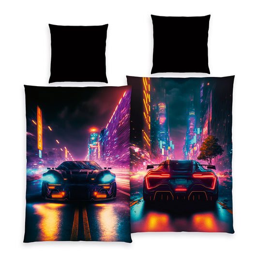 Herding Renforcé Bettwäsche Neon Car 135/200 cm bunt